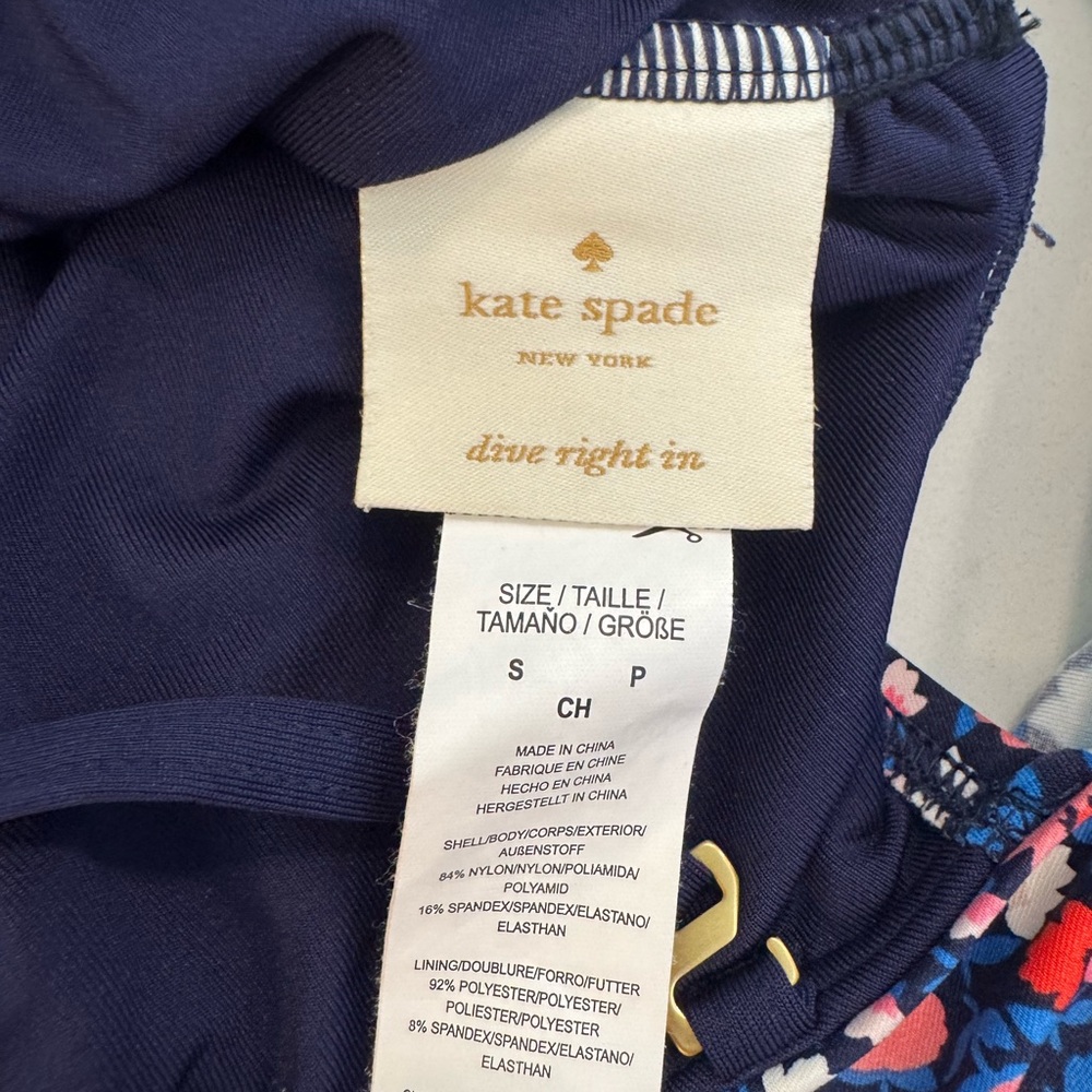KATE SPADE NEW YORK Ruffle One Piece Off Shoulder Swimsuit Women’s size Small - Picture 3 of 9